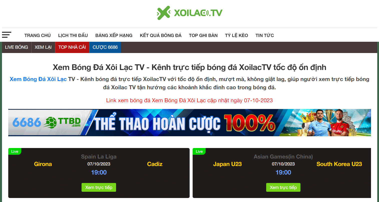 Xoi Lac TV sở hữu giao diện đơn giản, dễ dàng thu hút những người mới tìm đến