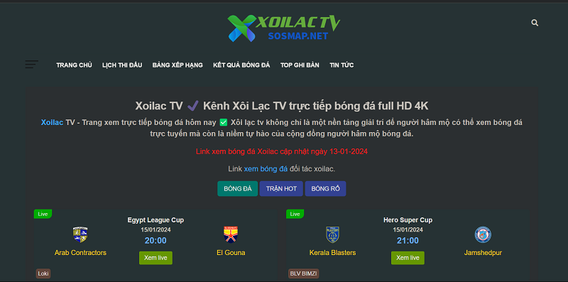 Một số thông tin cơ bản về trang web Xoilac TV