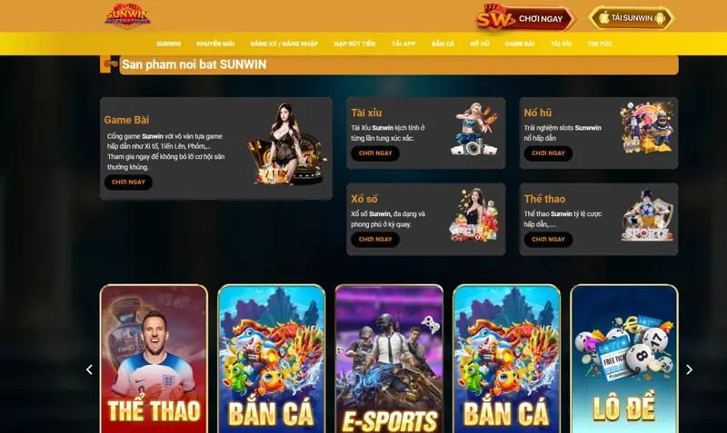 Khám phá thế giới giải trí đa dạng trên app sunwin